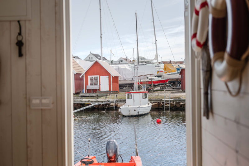 Sjöbod i toppskick på Tången